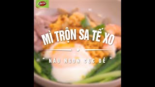 Mỳ gói trộn tóp mỡ sa tế