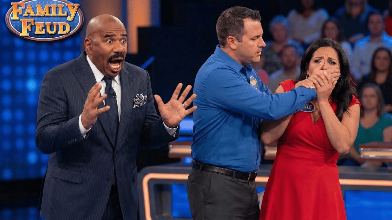 Husband Tries to SILENCE Wife on Stage — Steve Harvey’s Reaction Says It All