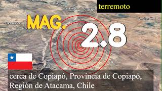 😱🚨 Terremoto cerca de Copiapó, Provincia de Copiapó, Región de Atacama, Chile actualizaciones en vi