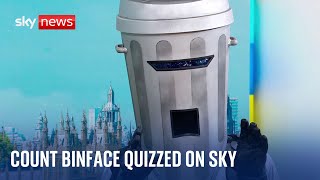 Count Binface makes his Sky News debut on the Politics Hub!