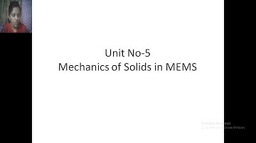 Unit No 5 Lecture No 29 Mechanics off solids in MEMS/NEMS- by Madhuri Mulik