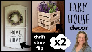 Farmhouse Decor DIYs~Thrift Store Flip~Home Sweet Home Sign~Making a Vintage Crate