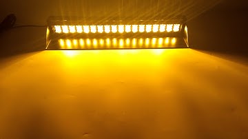18 LED 20" Amber Emergency Beacon Flash Dash Truck Windshield Strobe Light Bar NIGHT VIDEO