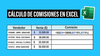 ⭐️👉🏻 ¿Cómo calcular comisiones en Excel? | Función SI para cálculo de comisiones de ventas #excel