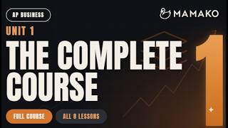AP Business with Personal Finance (AP BPF) Unit 1: The Complete Course (ALL 8 LESSONS)
