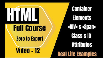 HTML Class, ID, Div, Span & attributes Kya Hain? | Complete HTML Course in Hindi/Urdu | Video 12