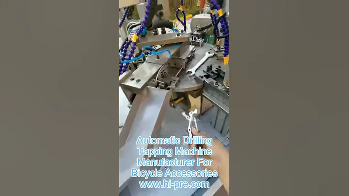 Fully automatic drilling tapping machine for bicycle accessories.