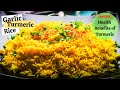 GARLIC TURMERIC RICE RECIPE // Middle Eastern Style Turmeric Garlic Rice With Benefits of Turmeric!