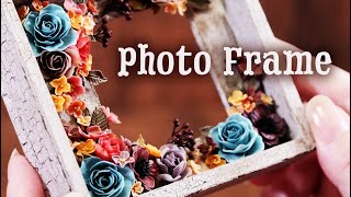 【樹脂粘土×木材】小さなお花のフォトフレーム 花の作り方 DIY Flower photo frame / How to make flowers [Resin type clay × wood] screenshot 4