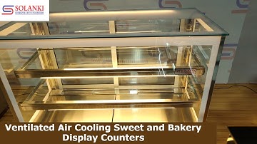 👉 Ventilated Air Cooling Sweet and Bakery Display Counters with DGU Double Glazing Unit Glass