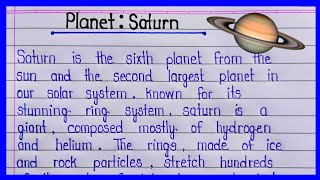 Essay on Planet:Saturn in English | Planet:Saturn Essay in English | About Planet:Saturn | Planets |