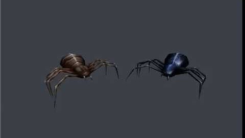 Low-poly animated spiders