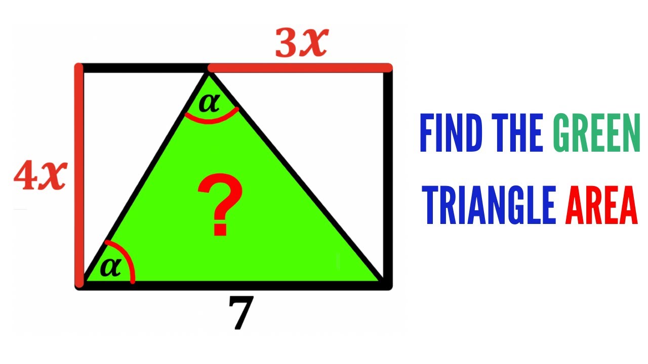 Can you find area of the Green shaded Triangle? | (Rectangle) | #math #maths | #geometry