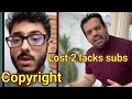 Carryminati got a copyright claim by someone else flying beast lost two lacks subscribers