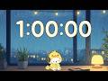 60 Minute Timer ♫ 1 Hour calm cozy lofi timer for Studying
