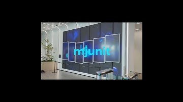 mjunit exhibition hall led screen interactive slide rail mobile opening and closing up and down