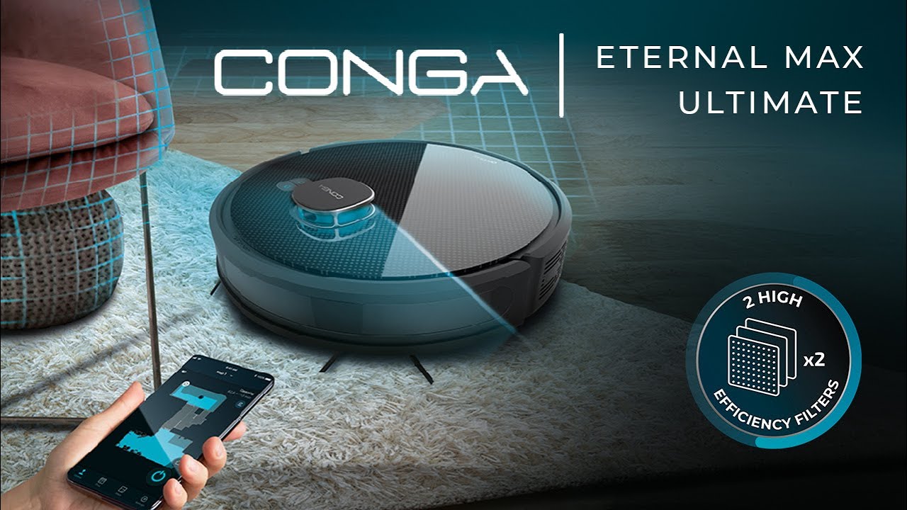 Vacuum cleaner robot Conga Eternal Max Ultimate with laser mapping and  floor scrubber 