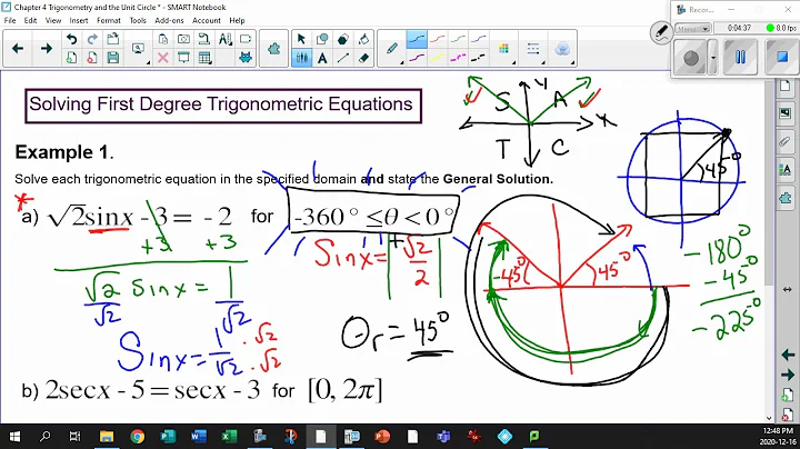 Unit 4 4 2 Solving a Trig Equation Algebraically Part 1