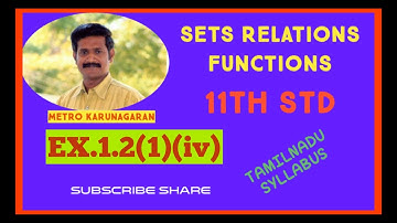 11th Std Maths Ex.1.2 (1)(iv) Let A be the set consisting of all female members of a family. The