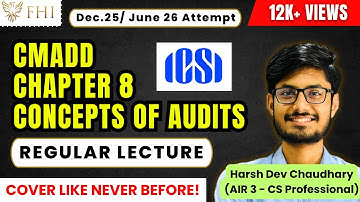 CMADD, Chapter 8 - Concepts of Various Audits, Demo Lecture, CS Professional, CS Students, ICSI