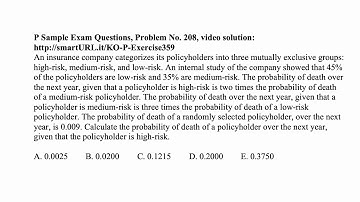 Exam P exercise for February 24, 2020
