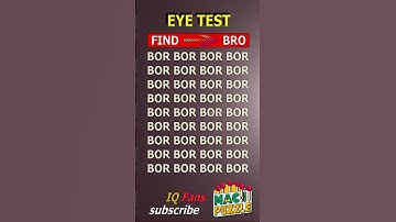 Find BRO where? | Brain Teaser IQ Test #shorts #different #puzzles #opticalillusion #quiz