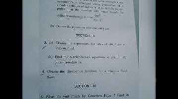 Viscous fluid Dynamics||||Msc|| 4th Sem||MDU|| March|| 2021||