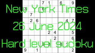 Download lagu Sudoku solution – New York Times 26 June 2024 Hard level