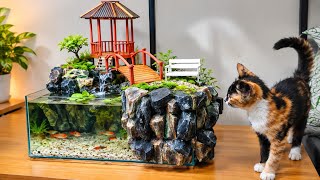 I Created a Mini Garden on Top of a Guppy Aquarium – DIY Aquarium Decoration