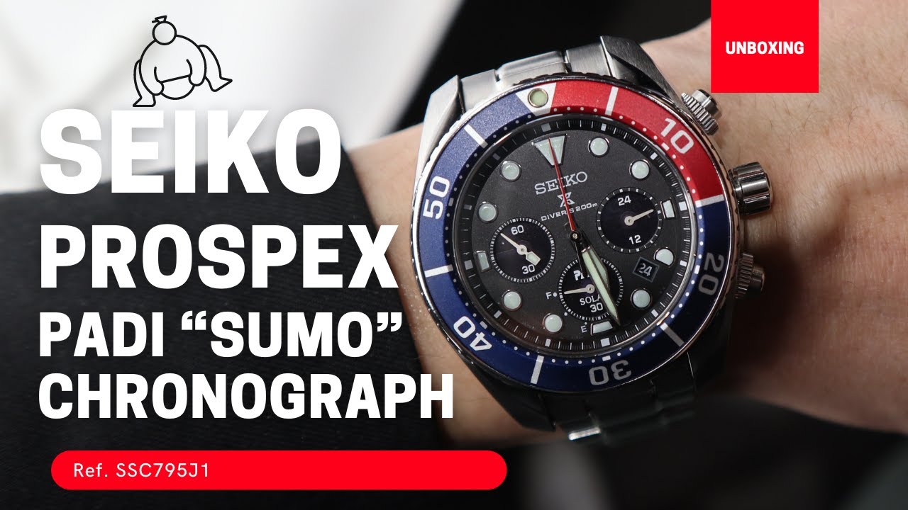 Unboxing 2021 Seiko Prospex PADI Special Edition “Sumo” Chronograph  SSC795J1 - YouTube