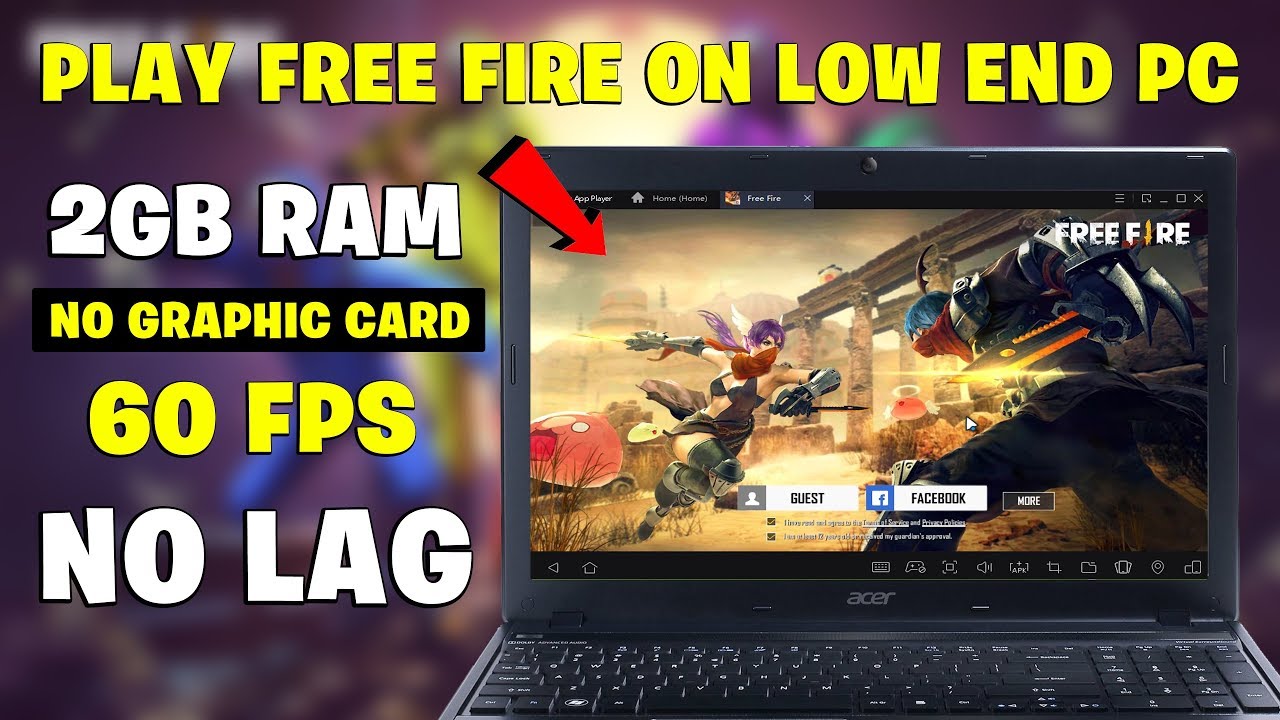 Install Free Fire On Any PC No Graphic Card 2GB Ram  Play Free Fire Game  On Low End PC 2GB Ram 