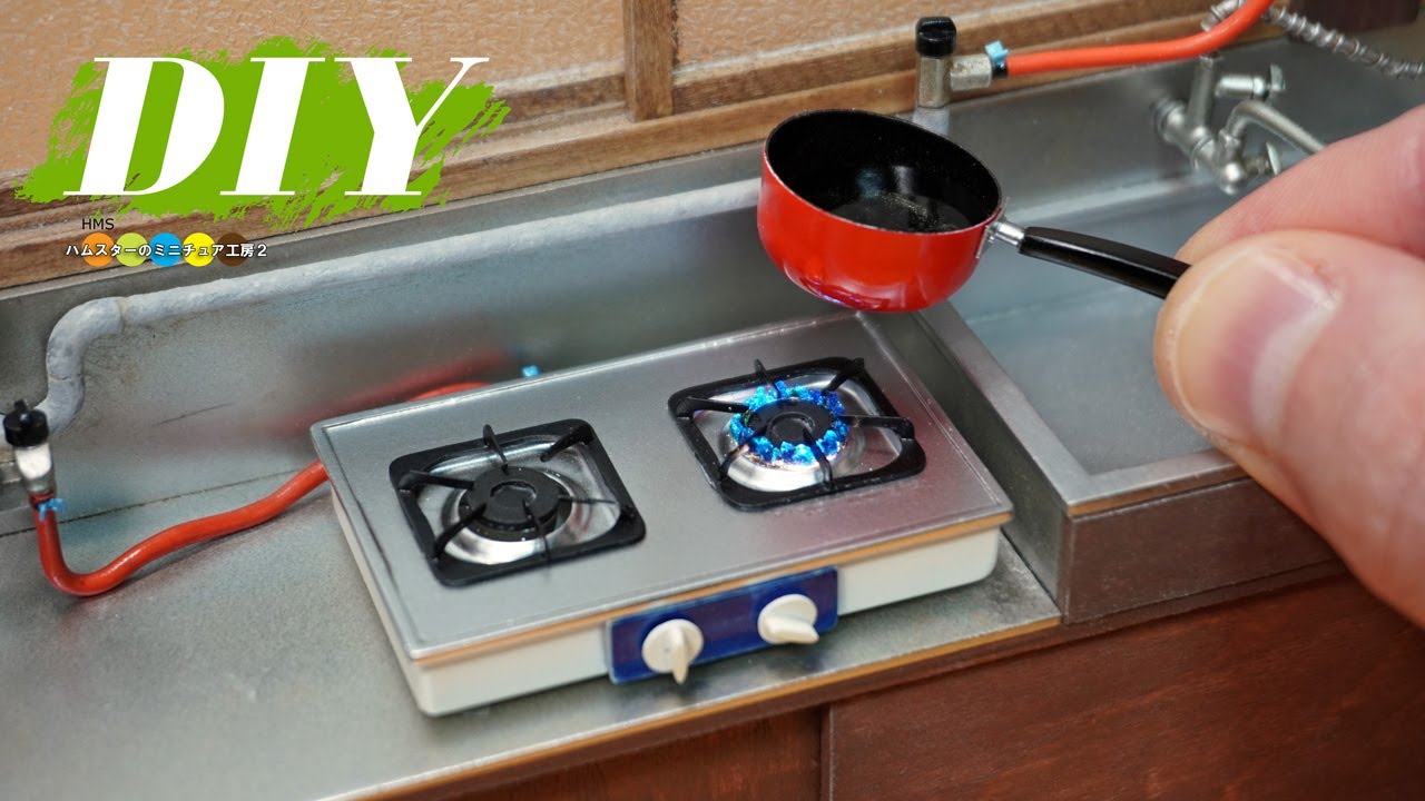 DIY Miniature Showa era japanese apartment #7 gas stove - YouTube
