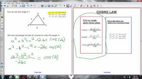 8.3 Cosine Law (angles) part 1