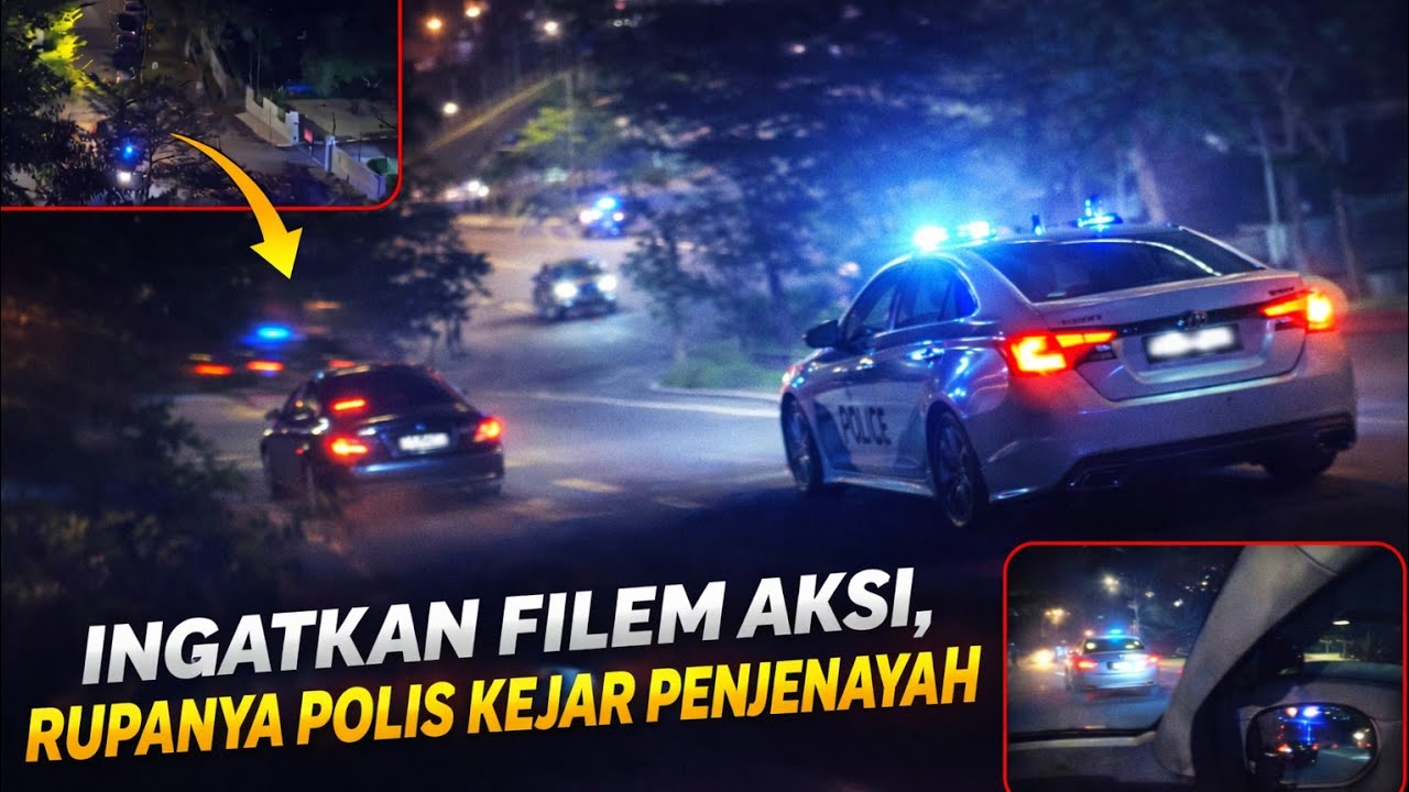AKSI KEJAR MENGEJAR POLIS DAN SUSPEK BERKERETA HITAM DI SEKITAR BUKIT INDAH , AMPANG