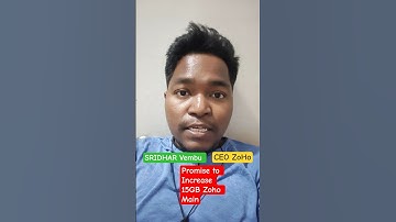 Zoho Mail Increase Storage To 15GB Promise CEO ZoHo Sridhar Vembu #shortvideo #shorts