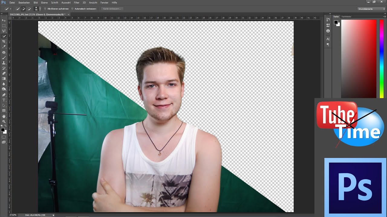 Personen Freistellen Und In Einen Hintergrund Einfugen In Photoshop Youtube