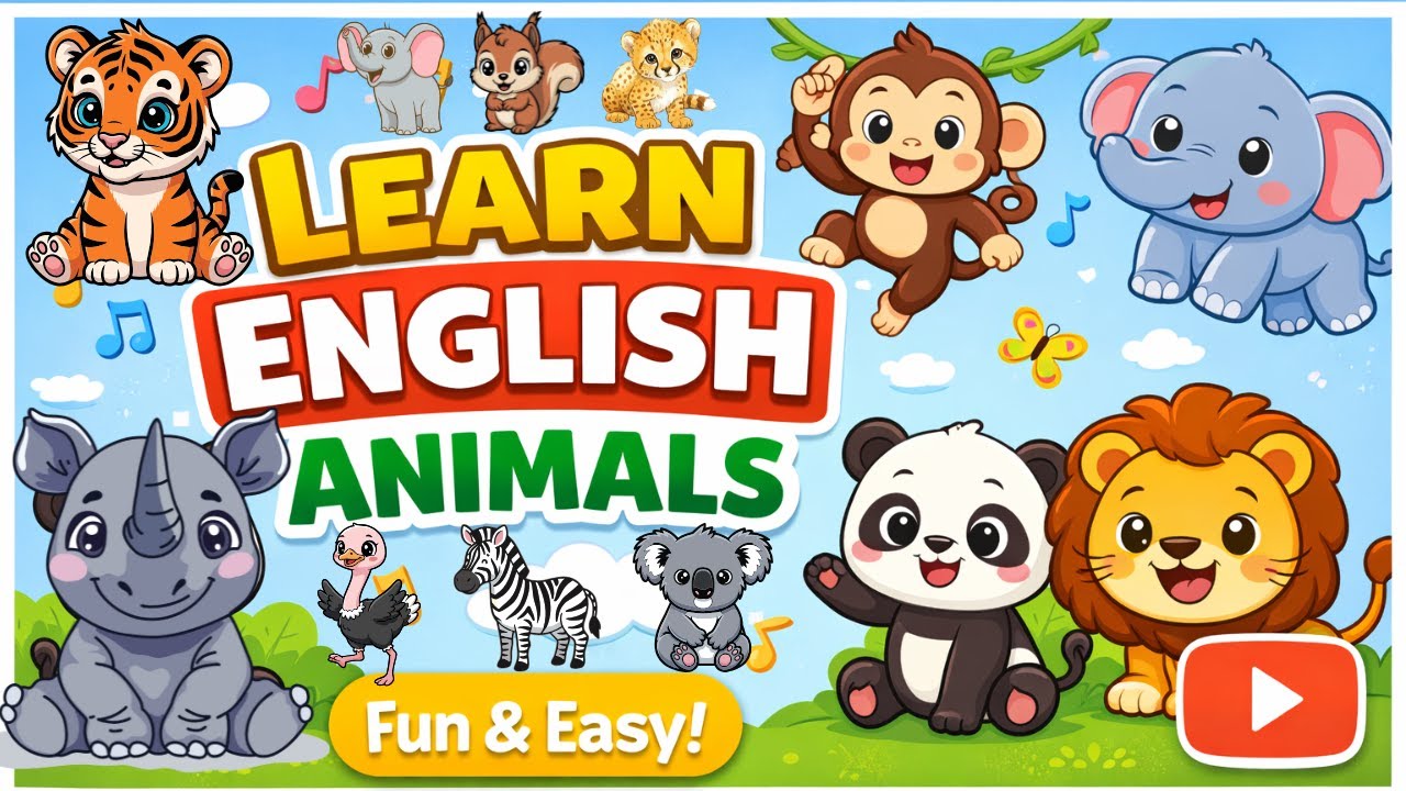Wild Animals for Kids 🐯🦁 | Learn Animal Names in English | Fun & Easy