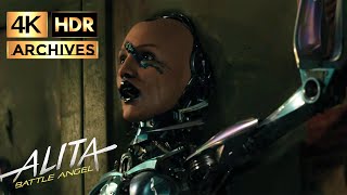 Alita: Battle Angel [ 4K - HDR ] vs Three Deadly Cyborgs. Alley Fight Scene (2019)