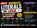 Java Full Course in Tamil | 10 - Literals in Java