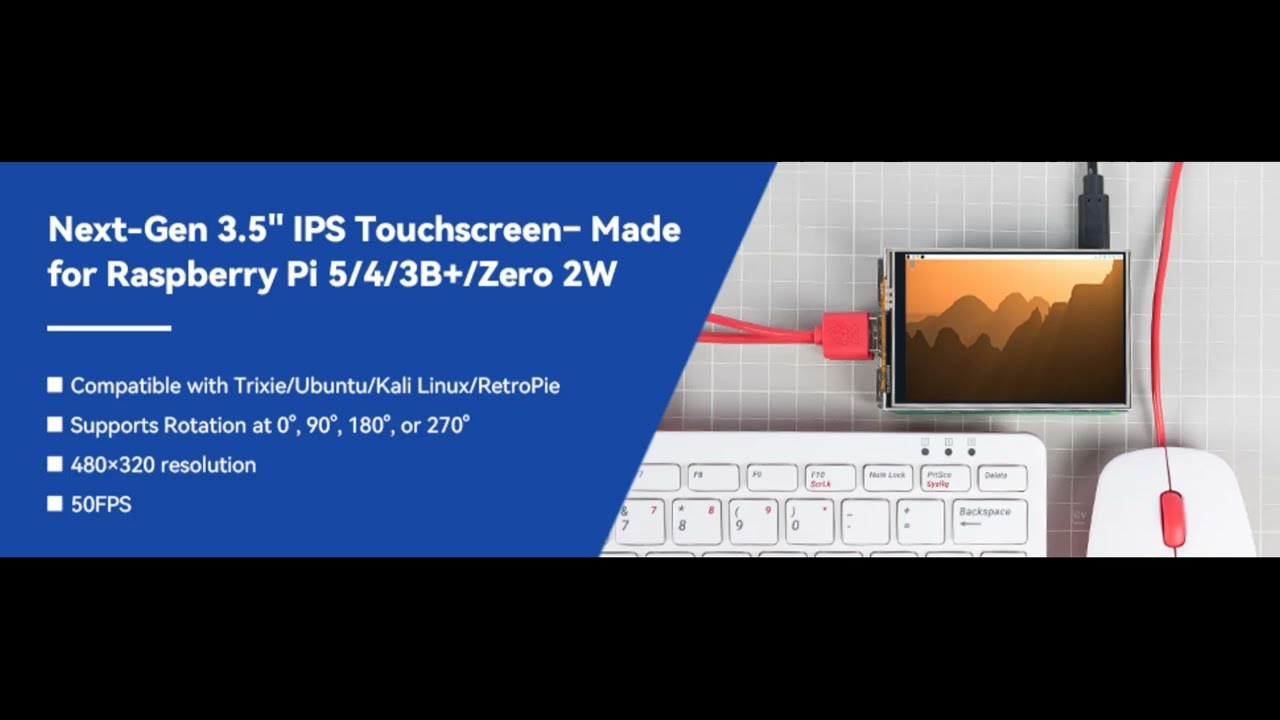SunFounder 3.5 Inch 480x320 Touch Screen IPS LCD SPI Display 