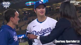 Shohei Ohtani Interview After First Dodger Home Run