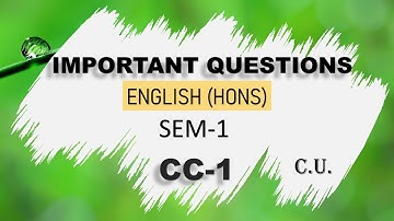 ENGLISH HONS , SEMESTER-1, CC-1, IMPORTANT QUESTIONS,  UNIVERSITY OF CALCUTTA