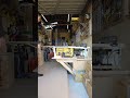 Pull out table saw stand with fold up extension wing