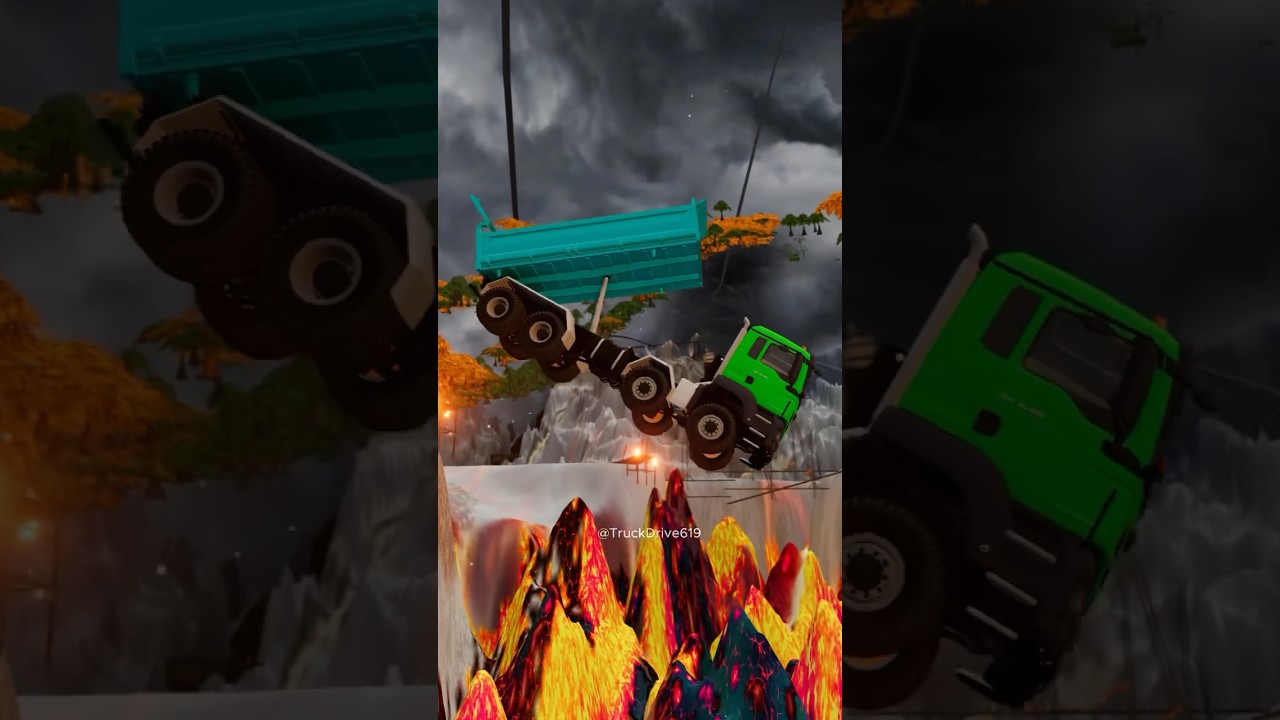 Dumper truck driver fall in lava crash 