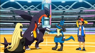 Lucario helping Garchomp after the battle | Pokemon journeys episode 125