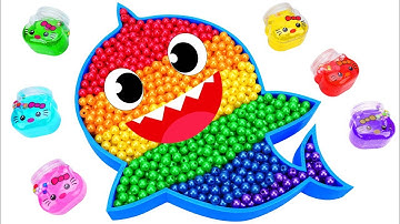 Satisfying Video How to make Rainbow Slime BIG Fish Bathtub FROM Mixing Lollipop Candy Cutting ASMR