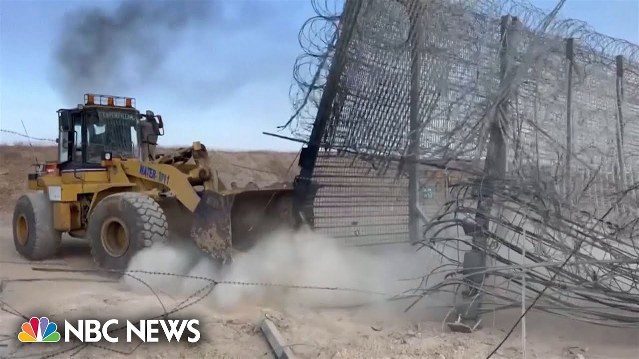 Watch: Bulldozer tears down section of Israel-Gaza border fence