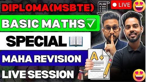 LIVE 🔴DIPLOMA (MSBTE) BASIC MATHS | SPECIAL MAHA REVISION | MUST WATCH | ​