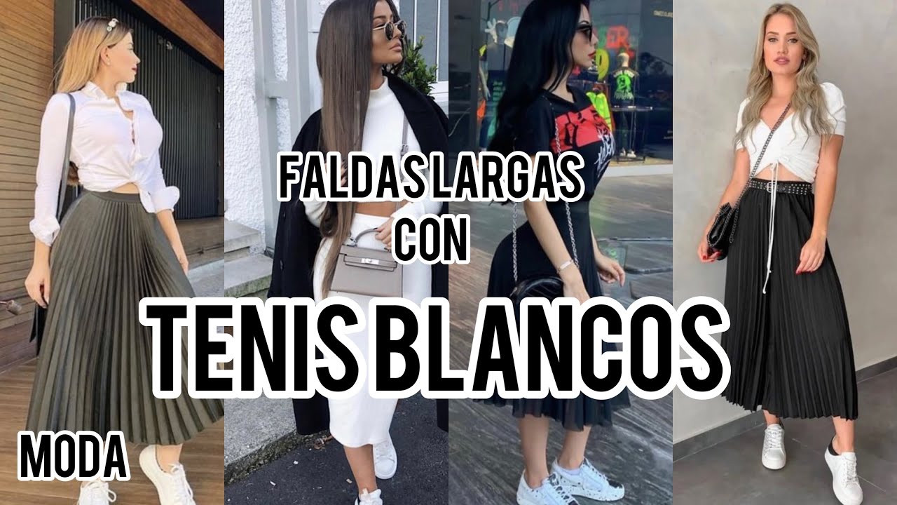 MODA!! FALDAS PLIZADAS TENIS BLANCOS/OUTFITS♥️