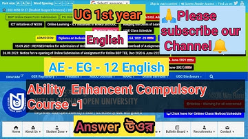 NSOU UG || English - AE- EG - 12 Ability Enhancent Compulsory Course-1
